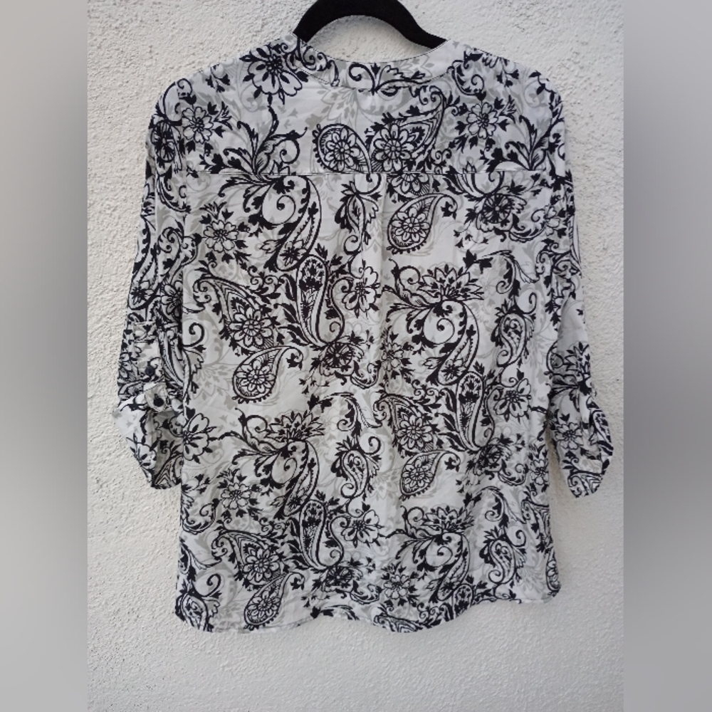 Notations Button Down Top Long Sleeve Fall Casual… - image 3